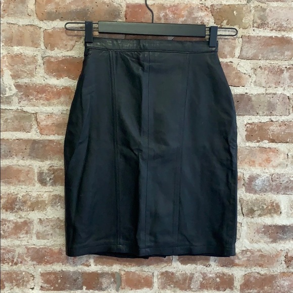 Dresses & Skirts - Vintage Real Leather High Waisted Pencil Skirt